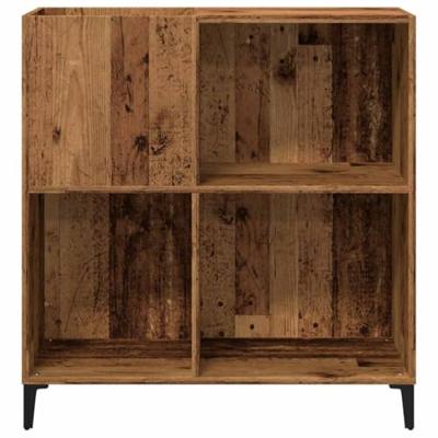 Platenkast 84,5x38x89 cm bewerkt hout oud houtkleurig