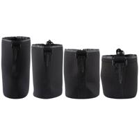 4 stuks neopreen SLR camera lens draagtas zak zakje met karabijnhaak grootte: 10x22cm 10x14cm 10x18cm 8x10cm - thumbnail