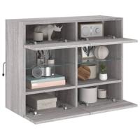 Tv-wandmeubel met LED-verlichting 78,5x30x60,5 cm grijs sonoma - thumbnail