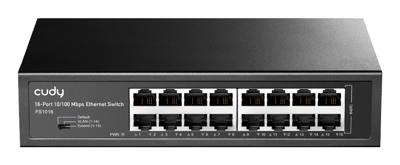Cudy 16-port 10/100 mbps ethernet switch (zwart)