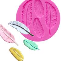 3 PC'S Feather siliconen mal fondant taart chocolade decoratie schimmel - thumbnail