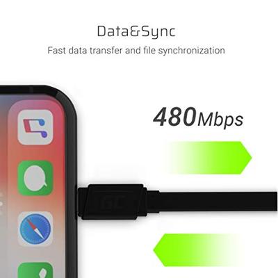 GC Lightning | 25cm USB Kabel Cable Snellaadkabel voor Apple iPhone 13 12 11 SE Pro/Max | iPhone X XR XS Max | iPhone 8 7 Plus | iPhone 6 6S 5 5C 5S Plus | iPad Air/Pro/Mini | iPod Nano/Touch