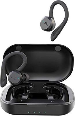 TIE TBE1018 Bluetooth in-ear oortelefoon, waterdichte sporthoofdtelefoon met powerbank, maat S, M, L, zwart