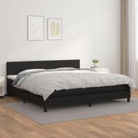 Boxspring met matras kunstleer zwart 200x200 cm - thumbnail