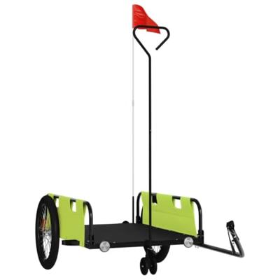 Fietstrailer oxford stof en ijzer groen en zwart Fietstrailer oxford stof en ijzer groen en zwart