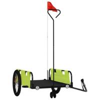 Fietstrailer oxford stof en ijzer groen en zwart - thumbnail