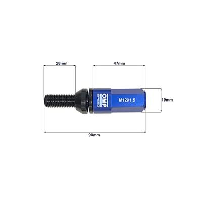 Schroevenkit OMP OMPS09981207 28 mm Blauw M12 x 1,50