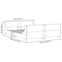 Bedframe zonder matras massief grenenhout wit 140x190 cm - thumbnail