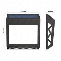 Numa - LED Solar Huisnummer - Wandlamp - 3000K Warm wit - 40 Lumen - Schemerschakelaar - Polykristal solar - IP65 - Zwart - Solar huisnummerverlichting - thumbnail