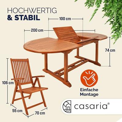 Tuinset Vanamo 7-delig Eucalyptushout FSC-gecertificeerd