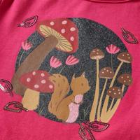 Kindershirt met lange mouwen eekhoornprint 116 felroze - thumbnail