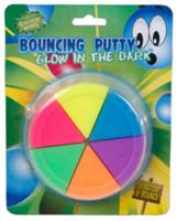 Bouncing putty 6 kleur glow in the dark - thumbnail