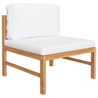 2-delige Loungeset met crmekleurige kussens teakhout - thumbnail