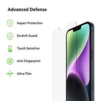 Belkin TemperedGlass iPhone 14 Plus/iPhone 13 Pro Max-screenprotector, eenvoudig aan te brengen zonder luchtbellen met meegeleverde bevestigingsstickers, hardheidsscore van 9H - thumbnail