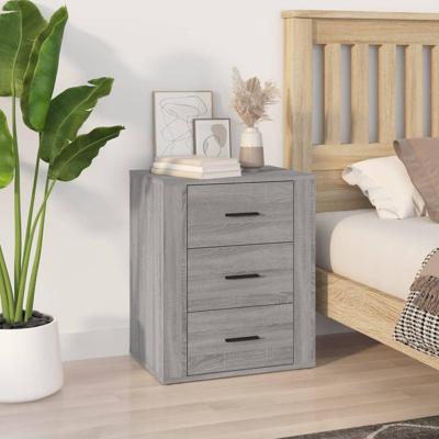 Nachtkastje 50x36x60 cm bewerkt hout grijs sonoma eikenkleurig Nachtkastje 50x36x60 cm bewerkt hout grijs sonoma eikenkleurig