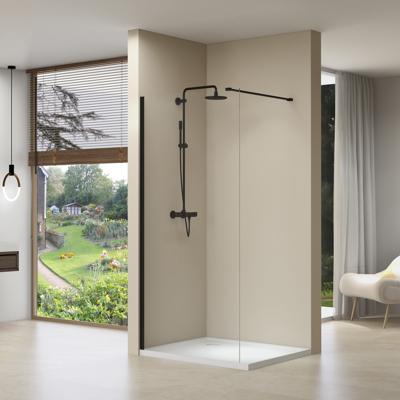 Inloopdouche Van Rijn ST01 Met Stabilisatiestang 110x200 cm Helder Glas 8 mm Mat Zwart van Rijn Inloopdouche Van Rijn ST01 Met Stabilisatiestang 110x200 cm Helder Glas 8 mm Mat Zwart van Rijn