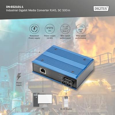 Digitus DN-652101-1 Mediaconverter LAN 10 / 100 / 1000 MBit/s