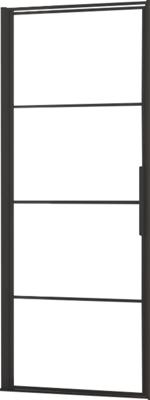 Saqu Devine industriële draaideur met omkeerbare draairichting 90x210cm mat zwart