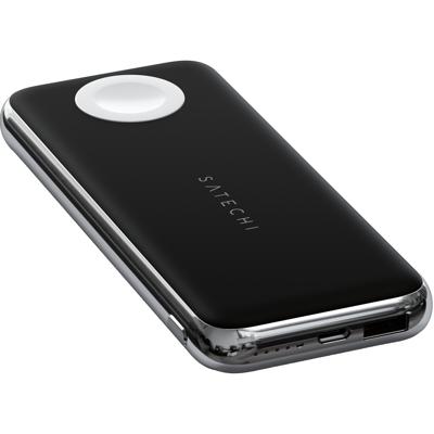 Satechi Quatro Wireless powerbank 10000 mAh Qi Wireless Charging USB-A, USB-C Zwart