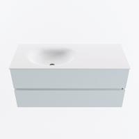 MONDIAZ VICA 110cm badmeubel onderkast Clay 2 lades. Wastafel MOON links 1 kraangat, kleur Talc. - thumbnail