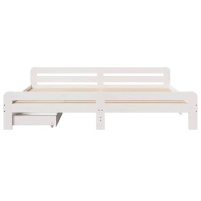 Bedframe zonder matras massief grenenhout wit 200x200 cm Bedframe zonder matras massief grenenhout wit 200x200 cm