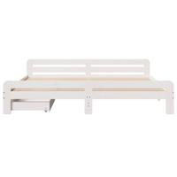 Bedframe zonder matras massief grenenhout wit 200x200 cm - thumbnail