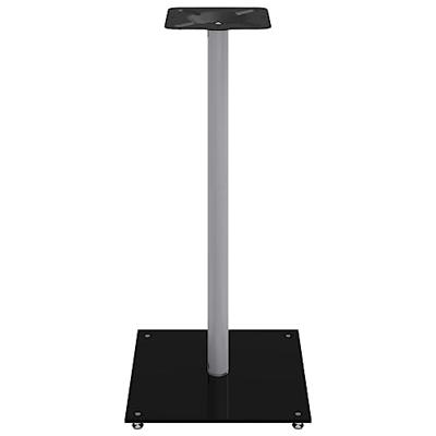 VidaXL Luidsprekerstandaards 2 st 1 pijler gehard glas zwart en zilver