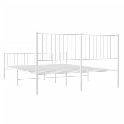 Bedframe met hoofd- en voeteneinde metaal wit 160x200 cm