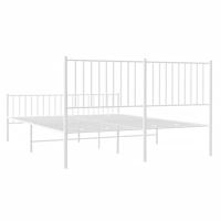 Bedframe met hoofd- en voeteneinde metaal wit 160x200 cm - thumbnail