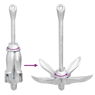 VidaXL Anker inklapbaar 8 kg thermisch verzinkt gietijzer zilver VidaXL Anker inklapbaar 8 kg thermisch verzinkt gietijzer zilver