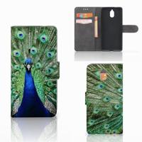 Nokia 3.1 (2018) | Telefoonhoesje | Met pasjeshouder | Pauw - thumbnail