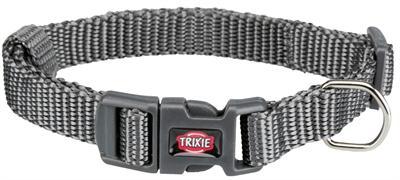TRIXIE HALSBAND HOND PREMIUM GRAFIET GRIJS 22-35X1 CM