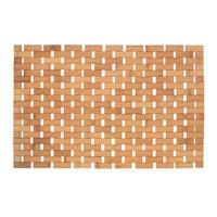 MSV Badkamerkleedje|badmat voor op de vloer - bamboe hout - 50 x 80 cm - thumbnail