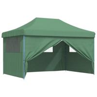 Partytent inklapbaar pop-up met 4 zijwanden groen - thumbnail