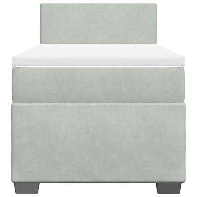 Boxspring met matras fluweel lichtgrijs 90x190 cm - thumbnail