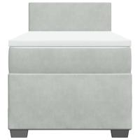 Boxspring met matras fluweel lichtgrijs 100x200 cm - thumbnail
