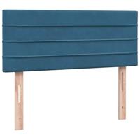 Boxspring met matras fluweel donkerblauw 120x210 cm - thumbnail