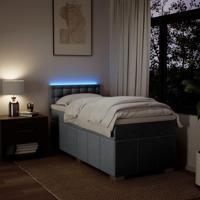 Boxspring met matras stof lichtgrijs 80x200 cm - thumbnail