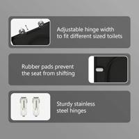 VidaXL Toiletzitting zwart 49 x 36 x 4 cm duroplast - thumbnail