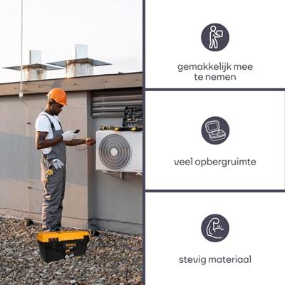 Perel gereedschapskoffer, ft 41 X 20,9 X 19,5 cm, 16,7 l, leeg geleverd, zwart/geel