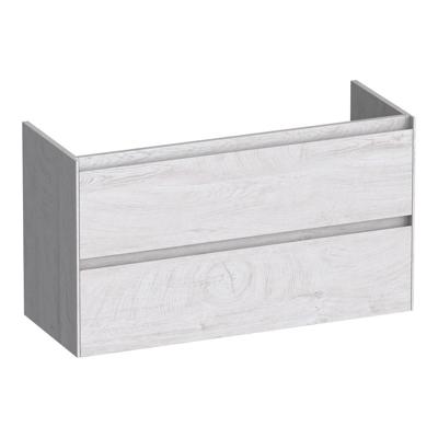 Brauer Inspire - Onderkast Ondiep - 100 cm - met 2 Softclose Lades Greeploos en 1 Sifon Uitsparing - Forest Seashell