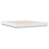 Bedframe massief hout wit 200x200 cm - thumbnail