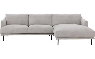 Goossens Bank Luxor Stof groen, stof, 2,5-zits, modern design met chaise longue rechts Goossens Bank Luxor Stof groen, stof, 2,5-zits, modern design met chaise longue rechts