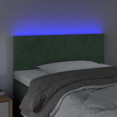 Hoofdbord LED 100x5x78/88 cm fluweel donkergroen - thumbnail