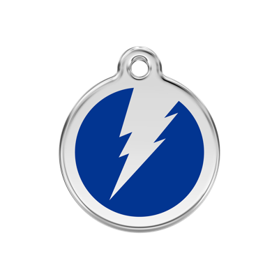 Flash Navy roestvrijstalen hondenpenning medium/gemiddeld dia. 3 cm RedDingo - Reddingo