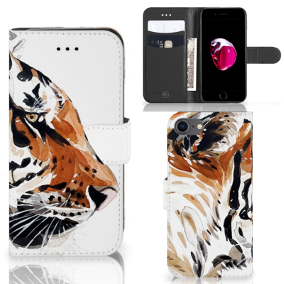 Hoesje iPhone 7 | 8 | SE (2020) | SE (2022) Watercolor Tiger