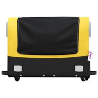 VidaXL Fietstrailer 45 kg ijzer zwart en geel - thumbnail