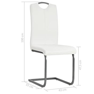 Eetkamerstoelen 2 st kunstleer wit