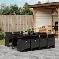 9-delige Tuinset poly rattan zwart - thumbnail