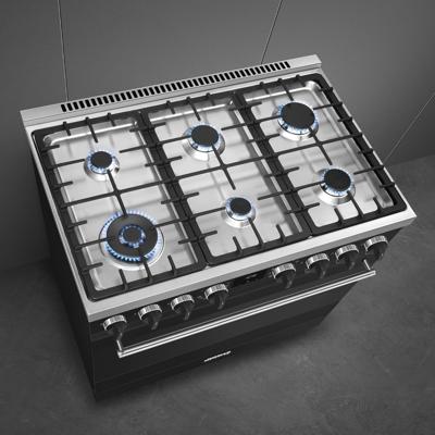 SMEG B91GMMBNLK2 Classici Esthetisch Fornuis met Gas Kookplaat SMEG B91GMMBNLK2 Classici Esthetisch Fornuis met Gas Kookplaat